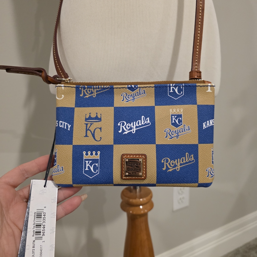 Dooney & Bourke Kansas City Royals Checker Wristlet - Blue & Tan